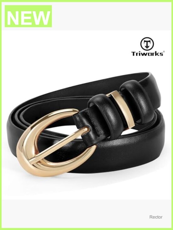 Women Leather Belt Set 3 Pack Faux Leather Belt with Gold Buckle main image 7